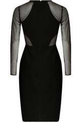 Black Netted Side Slit Bodycon Dress