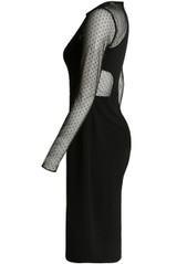 Black Netted Side Slit Bodycon Dress