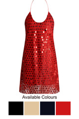 Sequin Open Back Lined Shift Dress - 4 Colours