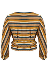 Striped Crossover Blouse - 2 Colours