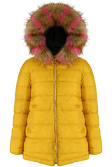 Yellow with Black Reversible Parka Coat