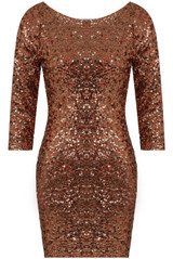 Sequin Back Zip Up Bodycon Dress - 2 Colours