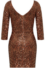Sequin Back Zip Up Bodycon Dress - 2 Colours