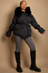 Quilted Jacket with Heavy Fur Collar - 4 Colours