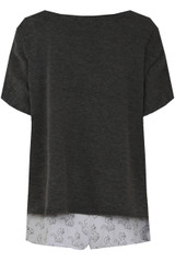 Exclusive Cat Slogan T-Shirt & Shorts Pyjama Set Grey
