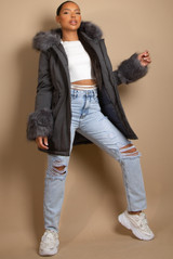 Canvas Parka with Fur Hood & Cuff - 3 Colours