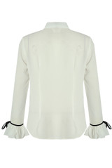 Frilled Front Button Up Shirt Tops - 2 Colours