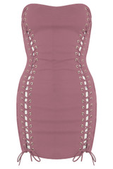 Lace Trim Bandeau Mini Dress - 3 Colours