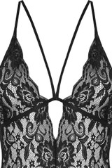 Embroidery Lace Criss Cross Back Bodysuit - 3 Colours