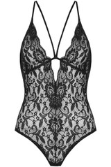 Embroidery Lace Criss Cross Back Bodysuit - 3 Colours