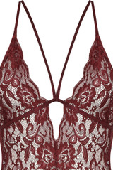 Embroidery Lace Criss Cross Back Bodysuit - 3 Colours