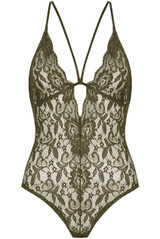Embroidery Lace Criss Cross Back Bodysuit - 3 Colours