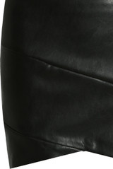 Black PVC Back Zip Up Mini Skirt