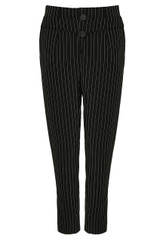 Pinstripe Wrap Button Tailored Trouser - 2 Colours