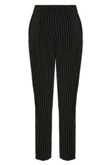 Pinstripe Wrap Button Tailored Trouser - 2 Colours