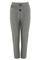 Pinstripe Wrap Button Tailored Trouser - 2 Colours