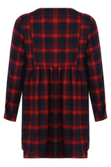 Embroidery Tartan Print Shift Dress  - 2 Colours