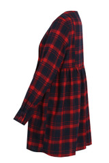 Embroidery Tartan Print Shift Dress  - 2 Colours