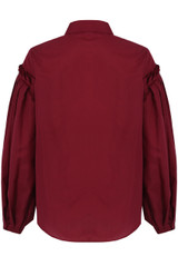Pleated Sleeve Front Button Up Shirt Tops - 5 Colours