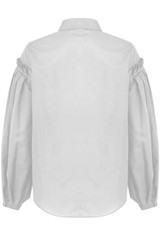 Pleated Sleeve Front Button Up Shirt Tops - 5 Colours