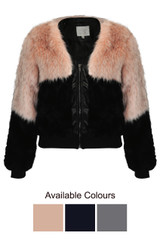 Fur with Fleece Zip Up Jacket - 3 Colours