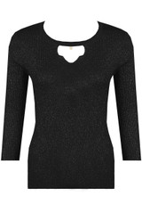 Faux Pearl Trim Lurex Jumper  - 3 Colours