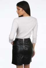 Faux Pearl Trim Lurex Jumper  - 3 Colours