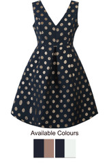 Foil Polka Dot Skater Dress - 2 Colours