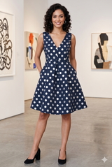 Foil Polka Dot Skater Dress - 2 Colours