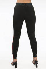 Soft PU Ribbon Trim Leggings