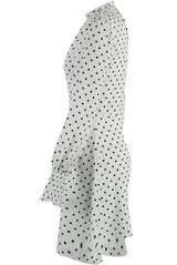 Polka Dot Ruffle Neck Shift Dress - 3 Colours