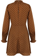 Polka Dot Ruffle Neck Shift Dress - 3 Colours