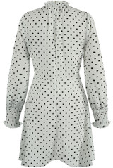 Polka Dot Ruffle Neck Shift Dress - 3 Colours