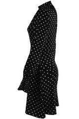 Polka Dot Ruffle Neck Shift Dress - 3 Colours