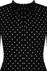 Polka Dot Ruffle Neck Shift Dress - 3 Colours