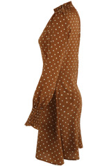 Polka Dot Ruffle Neck Shift Dress - 3 Colours