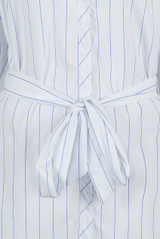 Striped Front Tie Up Asymmetric Shirt Dress - 2 Colours