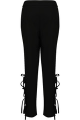 High Waisted Leg Slit Tie Up Trousers - 2 Colours