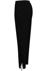 High Waisted Leg Slit Tie Up Trousers - 2 Colours