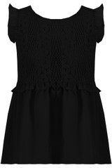 Lace Overlay Pleated Tops - 3 Colours