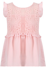 Lace Overlay Pleated Tops - 3 Colours