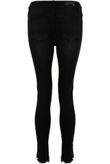 Frayed & Eyelets Trim Ankles Jeans