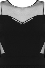 Off Shoulder Net Overlay Skater Dress - 2 Colours