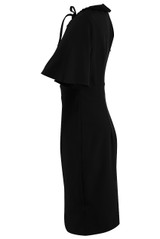 Pleated Tie Up Neck Midi Dress - 3 Colours