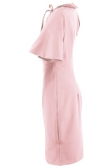 Pleated Tie Up Neck Midi Dress - 3 Colours