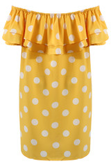 Polka Dot Off Shoulder Shift Dress - 4 Colours