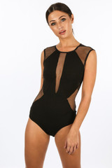 Fishnet Panels Bodysuit - 2 Colours