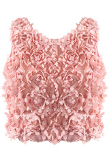 Chiffon Petals Trim Crop Top - 3 Colours