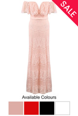 Bandeau Lace Scallop Maxi Dress - 4 Colours