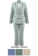 Grosgrain Stripes Double Breast Suit - 3 Colours